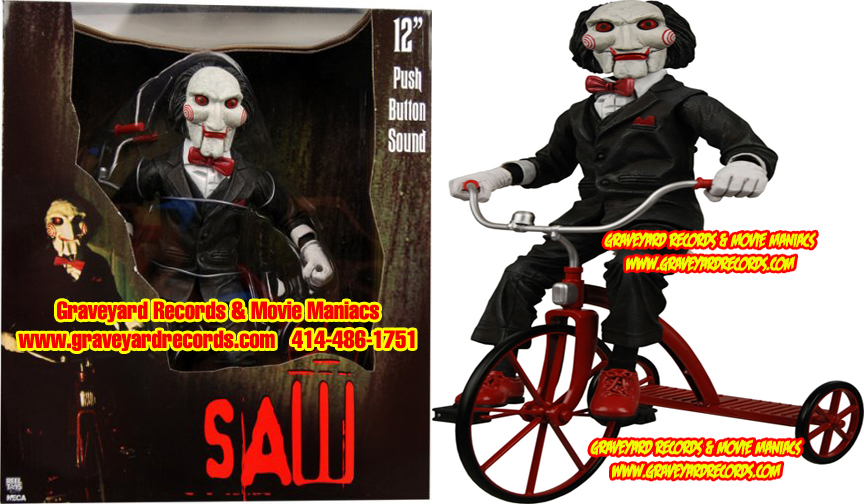 12" TALKING Saw Billy the Puppet with Tricycle Talking Figure